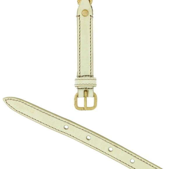 Damaged/ Store Return Miu Miu Beige Leather Aged Distressed Gold Chain Belt - Picture 5 of 6
